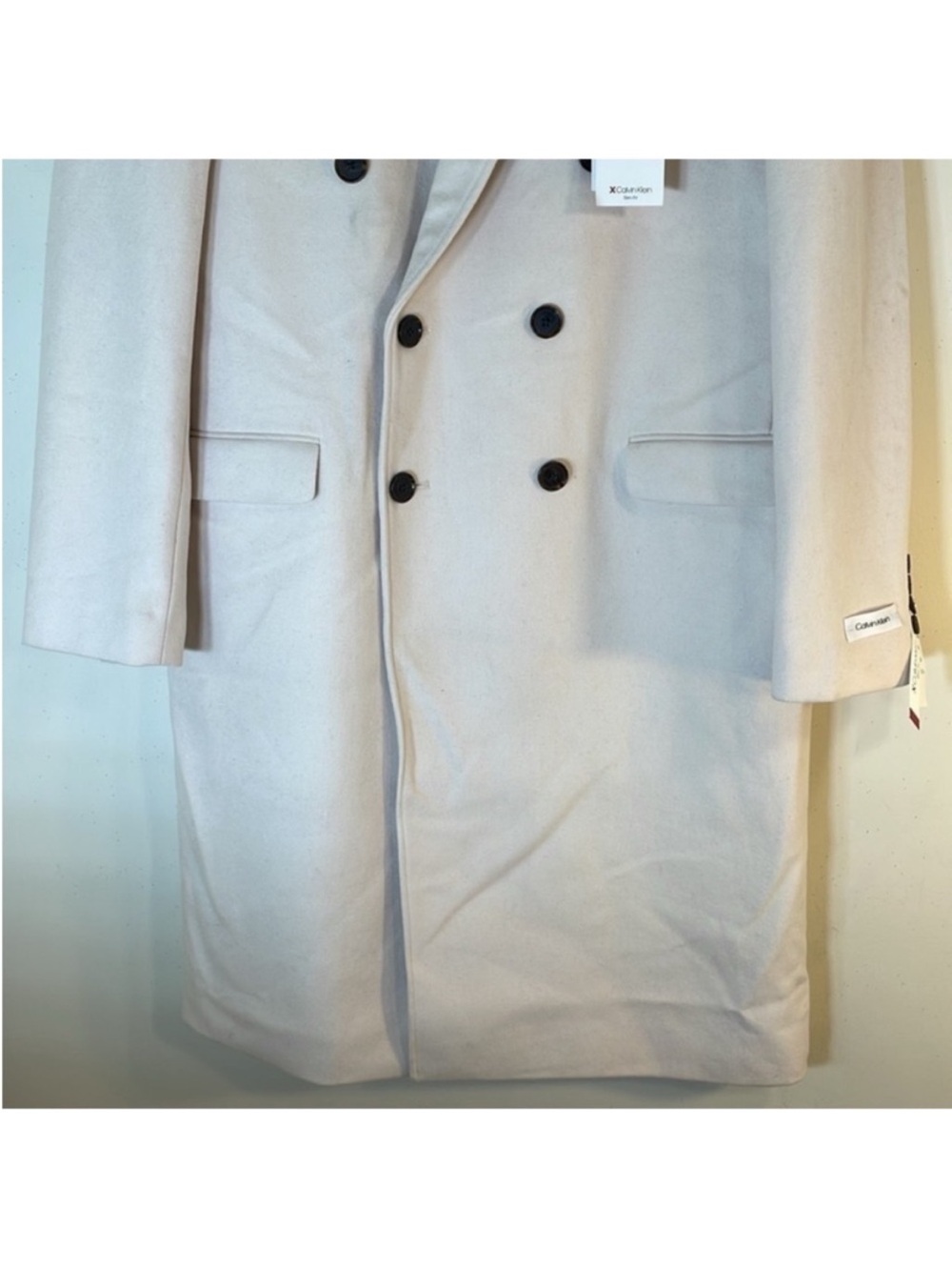 Calvin Klein Wool Blend Slim Fit Double Breasted Pea Coat. 42 Long. NWT. $495! - Picture 7 of 15